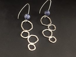 Geo-bubble earrings with blue spot jasper