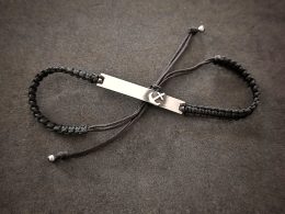 Anchor silver bar bracelet