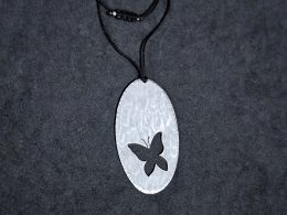 Oval butterfly necklace
