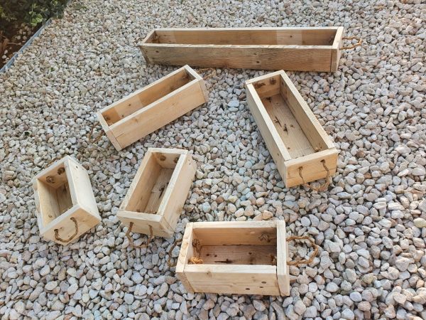 Wooden Planters with Rope Handles - Image 2