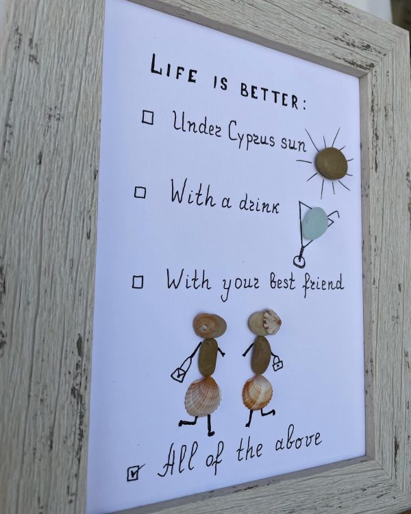 Framed Pebble Picture "Life Is Better..." - Image 8