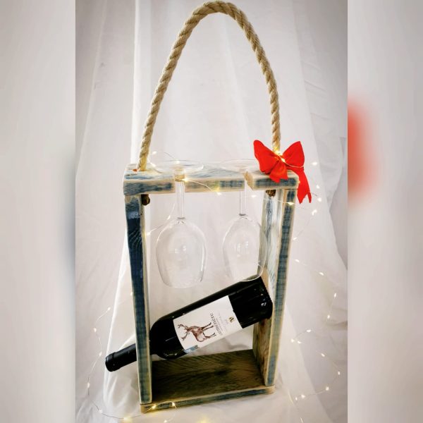 Wine and Glass holder (2 FREE glasses) - Image 2