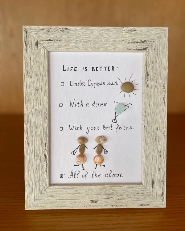 Framed Pebble Picture "Life Is Better..." - Image 10