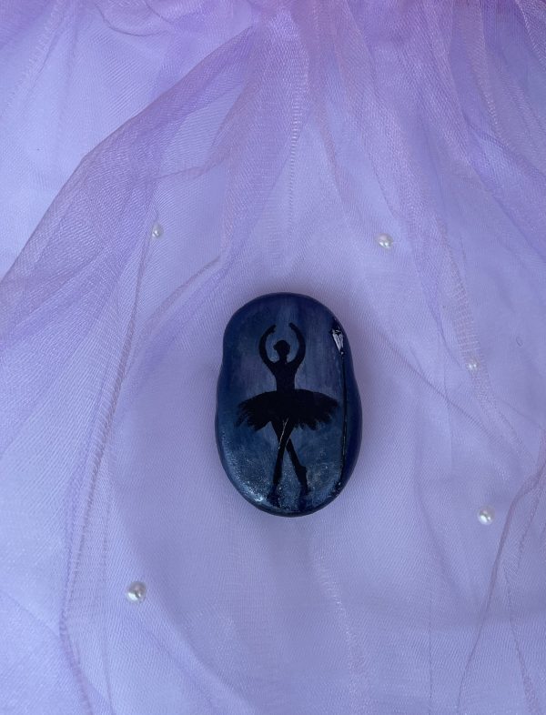 Hand Painted Stone ''Ballerina In The Night" - Image 2