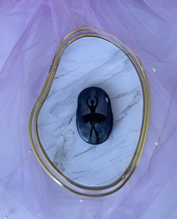 Hand Painted Stone ''Ballerina In The Night"