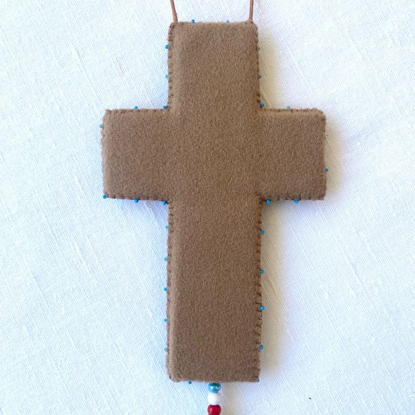 Cross Wall Hanging. An embroidered cross. Just one-of-a-kind wall hanging. - Image 5