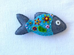 Adorable Seabream Magnet. Handmade fish magnet.