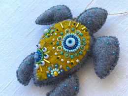 Handmade Sea Turtle Ornament.Cyprus sea turtle