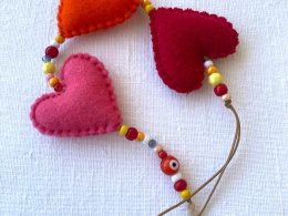 Handmade String of Hearts. Nursery decor, housewarming gift.