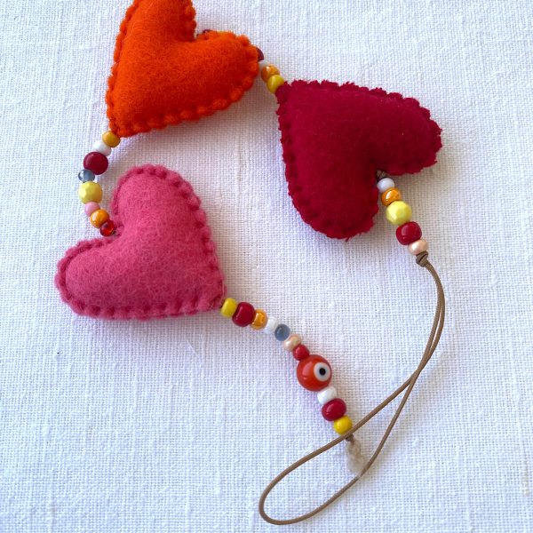 Handmade String of Hearts. Nursery decor, housewarming gift.