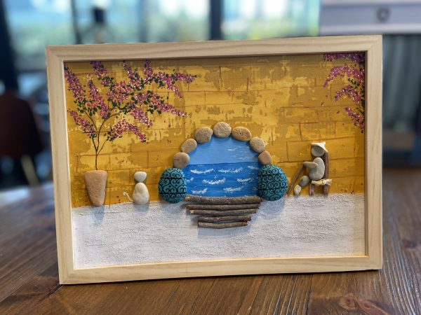 Framed Pebble Picture "Old Town" - Image 7
