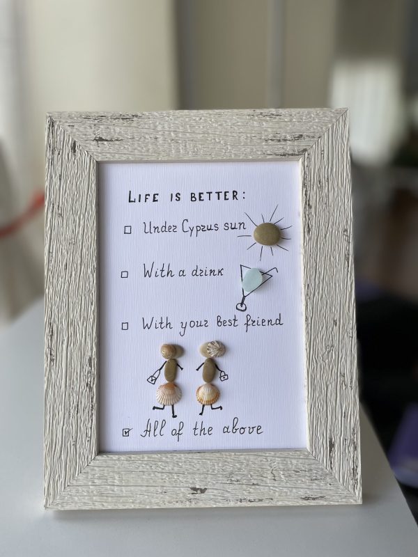 Framed Pebble Picture "Life Is Better..." - Image 2