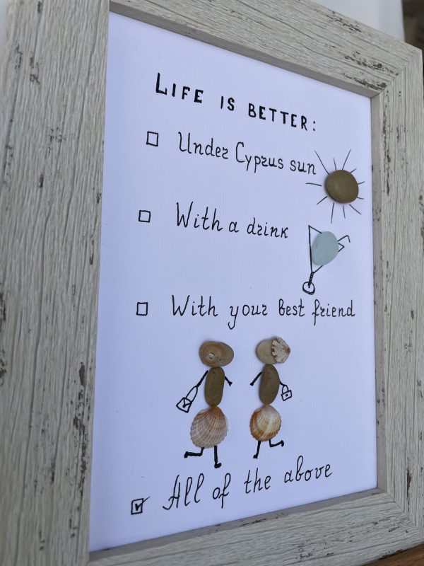 Framed Pebble Picture "Life Is Better..." - Image 5