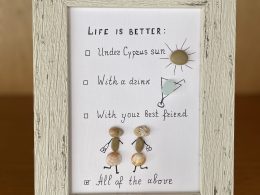 Framed Pebble Picture "Life Is Better..."