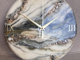Resin art marble affect clock.
