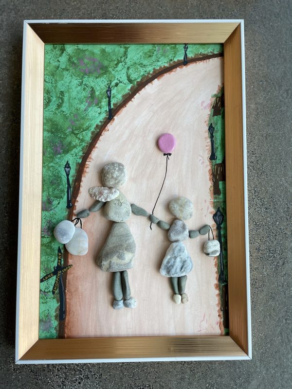 Framed Pebble Picture ''The bond'' - Image 2