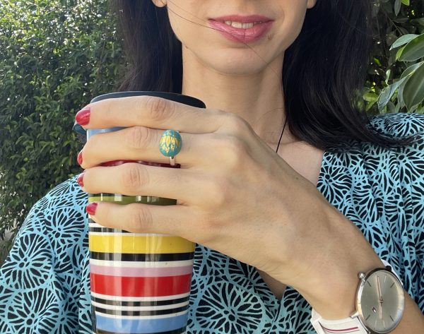 Painted Stone Ring “Lotus” - Image 17