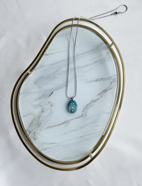 Hand Painted Pebble Necklace "The Pearl" - Image 5