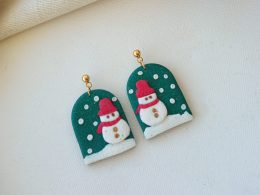 Christmas Snowman Dangle Earrings
