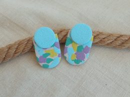 Handmade Pastel Polymer Clay Statement Studs