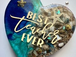 Best teacher ever magnet. Ocean inspired Teacher gift.