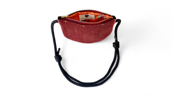 Messenger bag - Red With Gold Dots Half-moon - Image 2