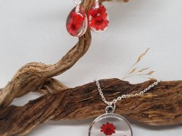 Round Red Flowers Jewelry Set