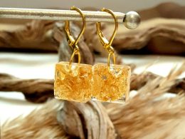 Golden Leaves square Earrings