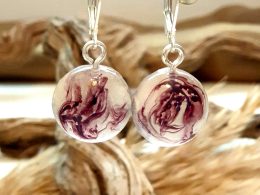 Round Purple Earrings