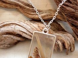 Pendant With Flowers - rectangular