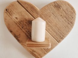 Wooden Heart Shaped Shelf