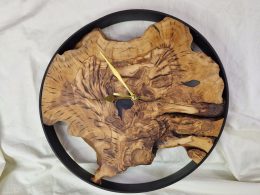 Wall Clock in Olive Wood