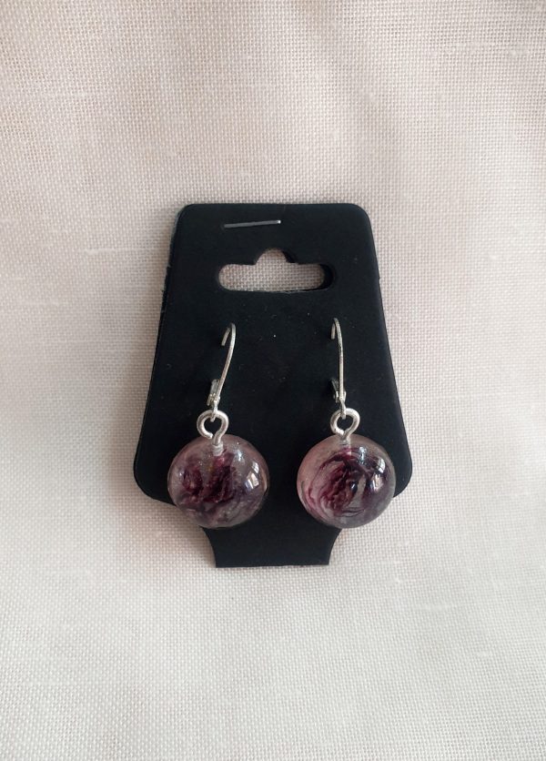 Round Purple Earrings - Image 3