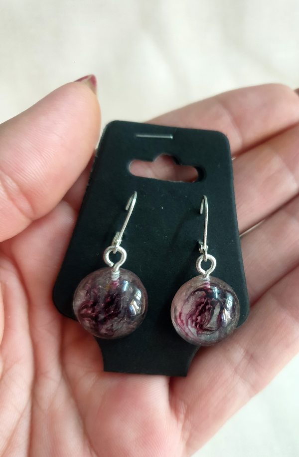 Round Purple Earrings - Image 5