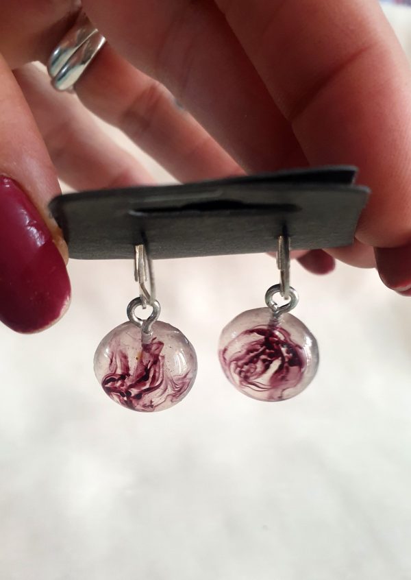 Round Purple Earrings - Image 4