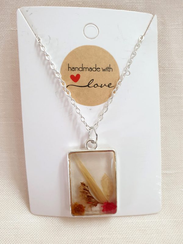 Pendant With Flowers - rectangular - Image 2