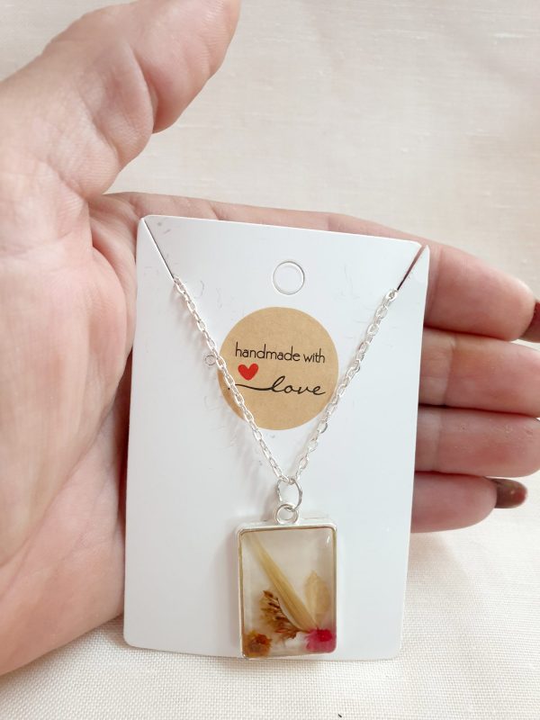 Pendant With Flowers - rectangular - Image 3