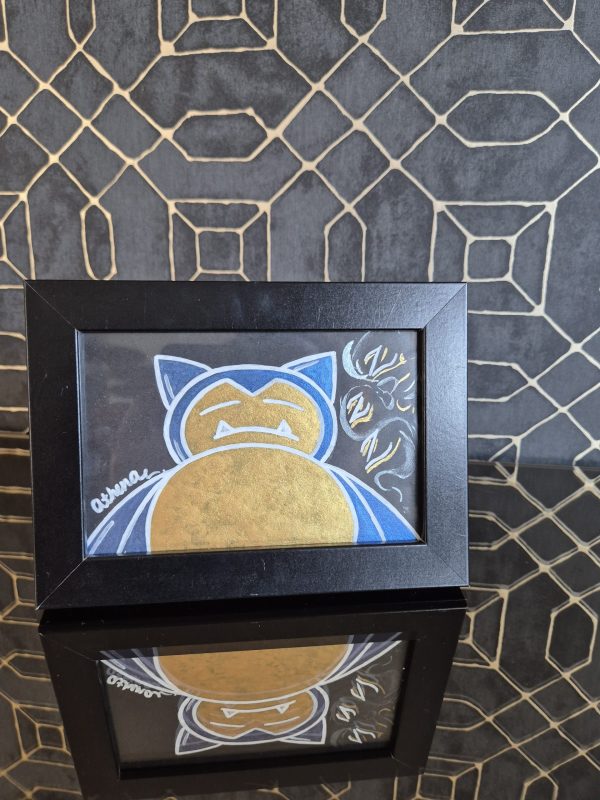 Sleepy Snorlax Original, One-of-a-kind Artwork