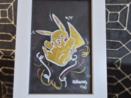 Jumping Pikachu Original, One-of-a-kind Artwork