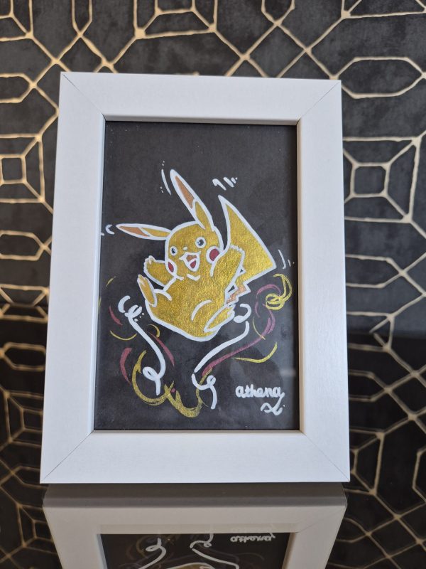Jumping Pikachu Original, One-of-a-kind Artwork