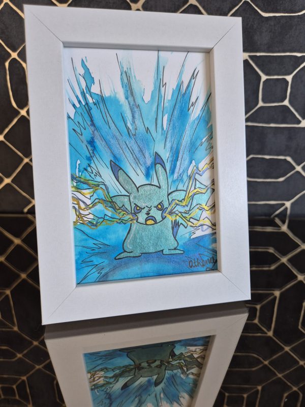 Electrifying Pikachu Original, One-of-a-kind Artwork