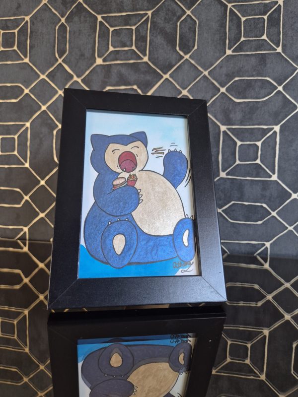 Snorlax Eating Original, One-of-a-kind Artwork - Image 2