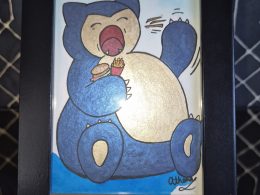 Snorlax Eating Original, One-of-a-kind Artwork