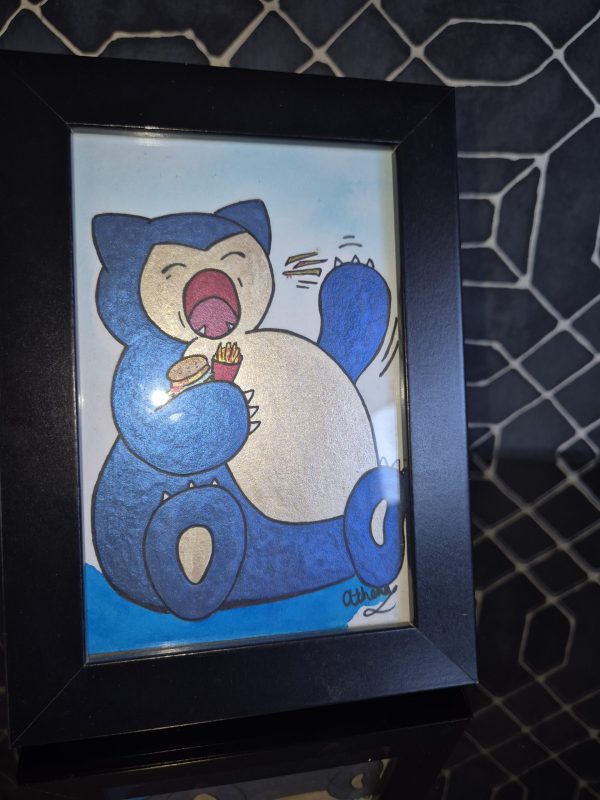 Snorlax Eating Original, One-of-a-kind Artwork - Image 3