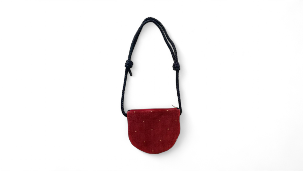 Messenger bag - Red With Gold Dots Half-moon - Image 3
