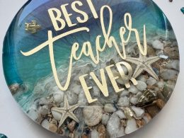 Teacher gift ocean inspired drink coaster made to order.