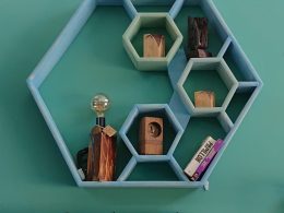 Decorative hexagon shelf unit