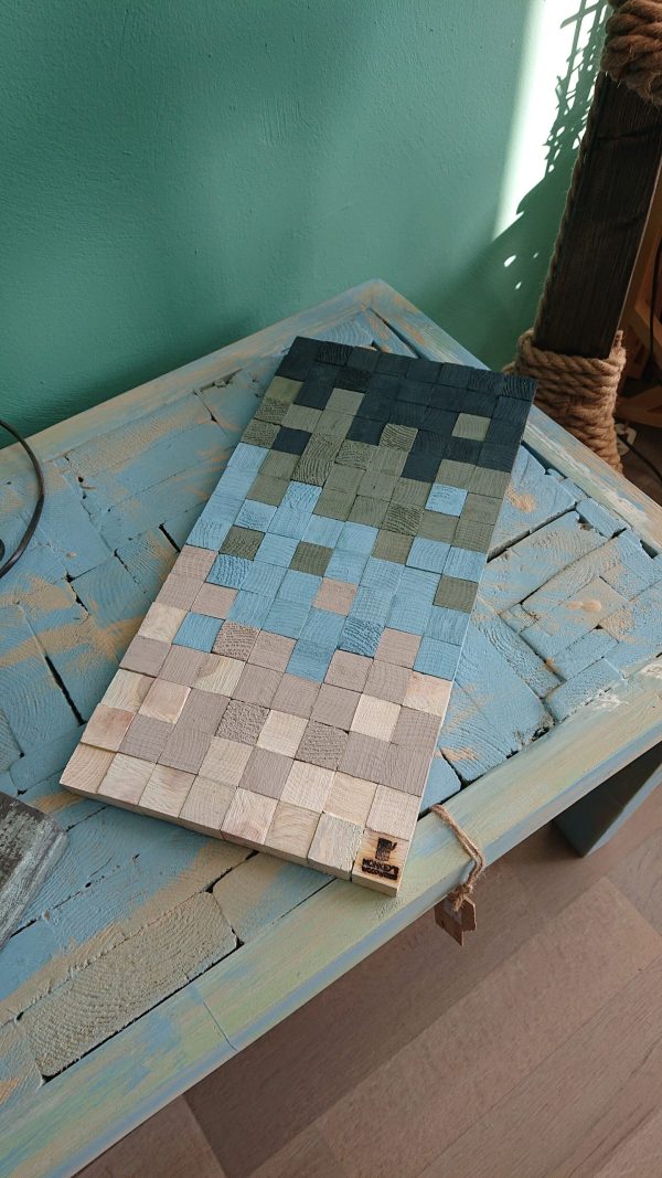 Handmade, multi colour, wood hot plate/serving platter - Image 5