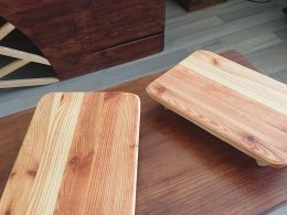 Repurposed wood serving boards