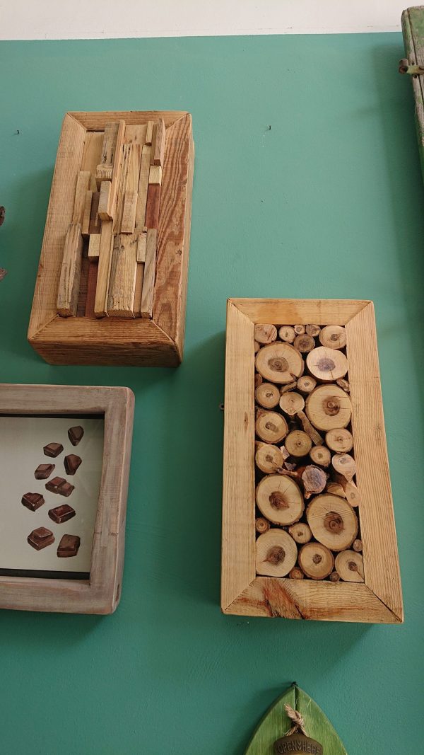 Solid wood and off cut wall art feature - Image 13